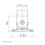 Rotule inox sur platine - Schéma