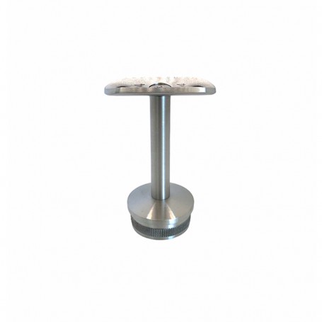 Support de main courante droit pour poteaux rond inox - Brossé - Photo