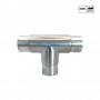 Raccord en T inox 3 tubes poli miroir - Photo de face