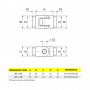 Pivot ou charnière 180° pour tube carré - schéma