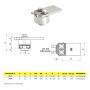 Pivot de portail partie haute roulement à billes en inox - schéma