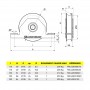 Galet support intérieur gorge ronde en inox - Schéma