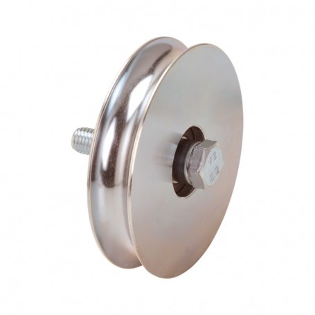 Roue simple gorge ronde en Inox - Photo