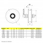 Roue simple gorge ronde en Inox - Schéma