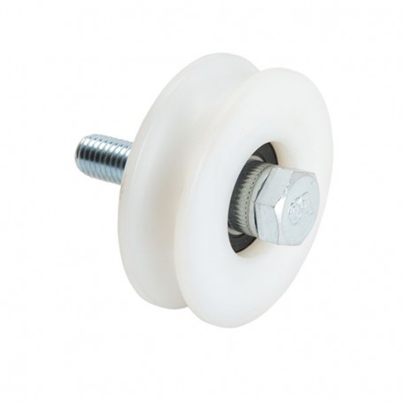 Roue simple gorge ronde en Inox et Nylon - Photo