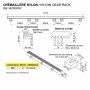 Crémaillère NYLON fixation inférieure - Schéma