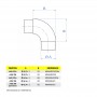 Coude inox 90° arrondie - Schéma