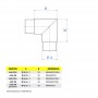 Coude inox 90° en angle droit - Schéma