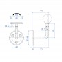 Support de main courante coudé articulé inox - Schéma