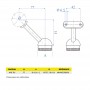 Support de main courante oblique pour poteaux rond inox - Schéma