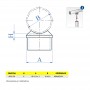 Support de main courante simple pour poteaux rond inox - Schéma