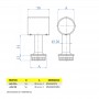 Support de main courante bague pour poteaux rond inox - Schéma