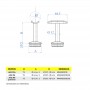 Support de main courante droit pour poteaux rond inox - Schéma