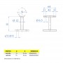 Support de main courante droit inox - Schéma