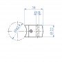 Support inox traversant pour câble - Schéma