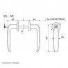 Poignée double avec vis en tête noire - Schéma