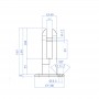 Pince à verre fixation au sol en inox - A visser - Schéma